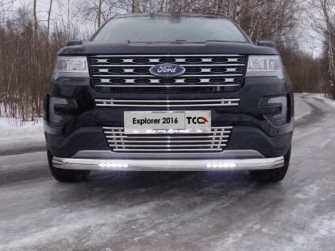 Передняя защита с ДХО TCC для Ford Explorer (2016-н.в.)