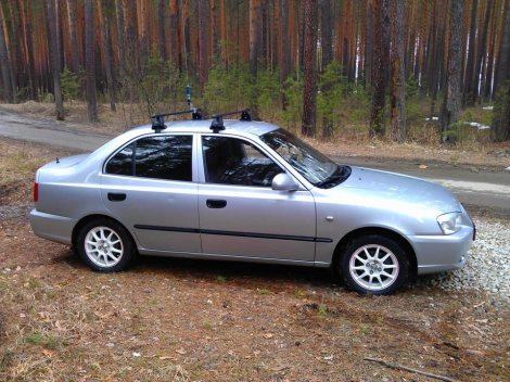 Багажник LUX на прямоугольных дугах для  Hyundai Accent