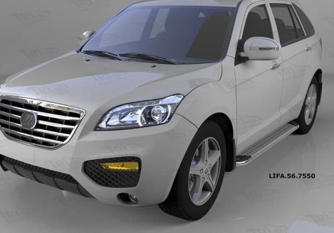 Пороги алюминиевые (Opal) для Lifan X60