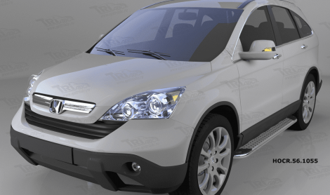 Пороги алюминиевые (Opal) для Honda CR-V (2009-2012)